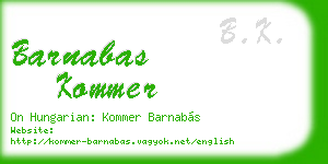 barnabas kommer business card